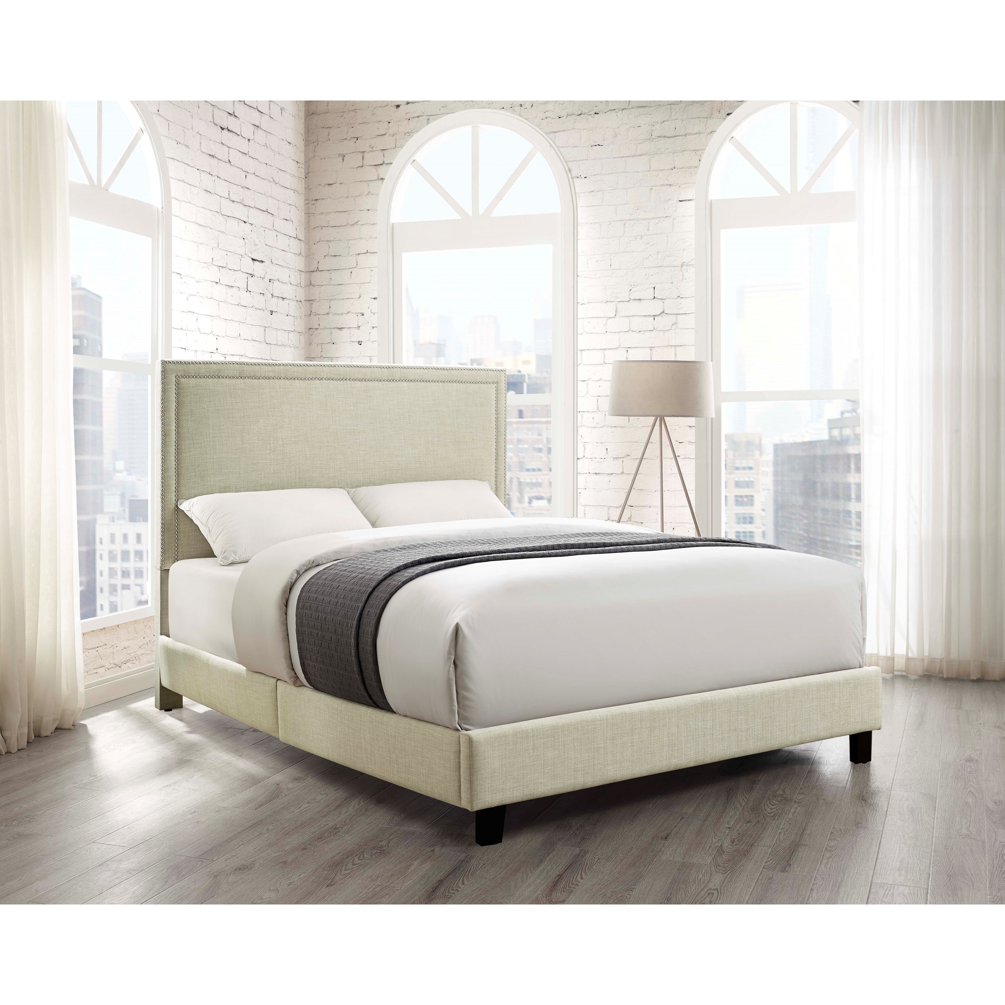 Elements Erica Transitional Upholstered Queen Platform Bed with